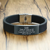 Stainless Steel and Silicone Dad Bracelet - 20 Options