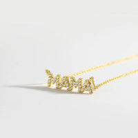 925 Sterling Silver CZ MAMA Necklace - 2 Colours
