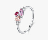 925 Sterling Silver Multi-Colour CZ Geometric Ring