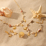 Stainless Steel 18K Gold Plated Ocean Themed Bracelet/Ring/Necklace/Earrings