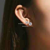 925 Sterling Silver Rose Cut Cubic Zirconia Stud Earrings - 10 Colours