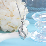 Stainless Steel CZ Tear Drop Urn Necklace