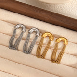 Stainless Steel Tassel Chain Drop Dangle Earrings - 5 Options