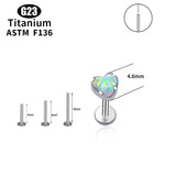 Titanium Heart Opal Body Piercing Stud - 4 Colours - 7 Sizes