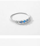 925 Sterling Silver Simple Stackable Blues CZ Ring