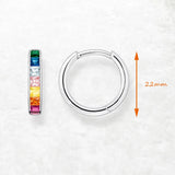 925 Sterling Silver Rainbow Stone Hoop Earrings