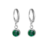 Stainless Steel Birthstone Hoop Earrings - 2 Colours - 12 Options