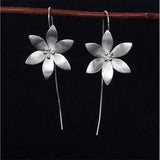 925 Sterling Silver Flower Ear Hook Earrings