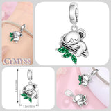 925 Sterling Silver Sleeping Koala Hanging Charm