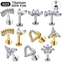 G23 Titanium 16G Body Piercing 10 Designs - 4 Sizes
