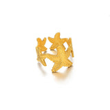 Stainless Steel Sea Themed Gold Coloured Adjustable Ring - 30 Options