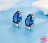 925 Sterling Silver Water Drop CZ Earrings - 3 Colours