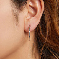 925 Sterling Silver Textured Hoop Earrings - 3 Sizes