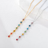 Stainless Steel 7 Colour CZ Necklace - 2 Colours - 2 Designs