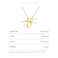 925 Sterling Silver Triple Cross CZ Necklace- 2 Colours