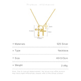 925 Sterling Silver Triple Cross CZ Necklace- 2 Colours