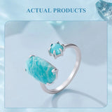 Fashion Amazonite Aquamarine Open Ring