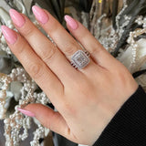 Fashion Geometric Rectangle Cubic Zirconia Ring