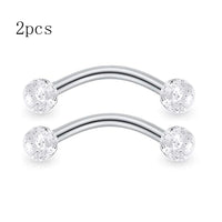 2pcs 16G Surgical Steel Curved Barbell Body Jewellery - 14 Options - 3 Sizes