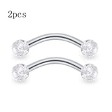 2pcs 16G Surgical Steel Curved Barbell Body Jewellery - 14 Options - 3 Sizes