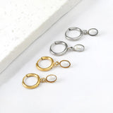Stainless Steel Pearl Effect Inlay Earrings - 6 Options