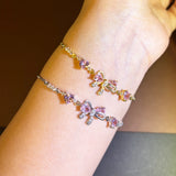 Fashion Pink Cubic Zirconia Bow Bracelet - 2 Options
