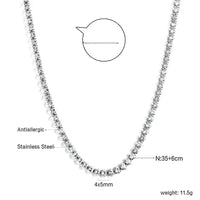 Stainless Steel Crystal Tennis Necklace - 6 Options