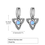 Stainless Steel Celtic Knot Pendant with Moonstone - Necklace/Earrings/Set