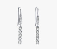 925 Sterling Silver Sparkling CZ Drop Earrings