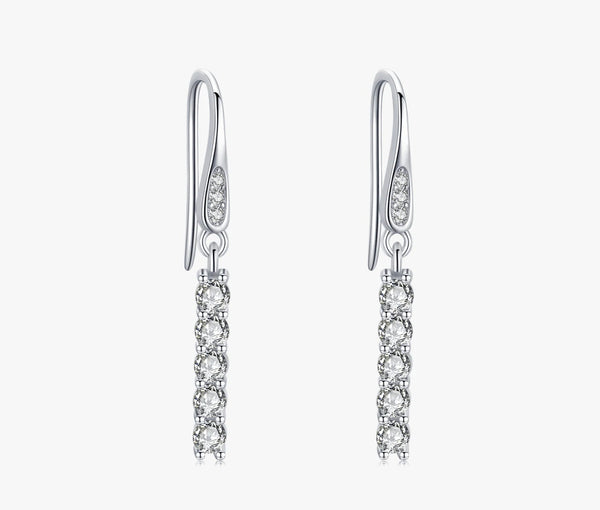 925 Sterling Silver Sparkling CZ Drop Earrings