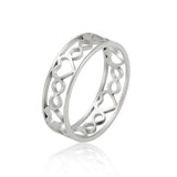 Stainless Steel Hollow Heart Ring - 2 Colours