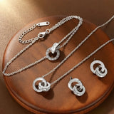 Stainless Steel Roman Numerals Necklace/Bracelet/Earrings Set - 2 Colours