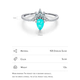 925 Sterling Silver Crown Paraiba Tourmaline Ring