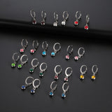 Stainless Steel Birthstone Hoop Earrings - 2 Colours - 12 Options