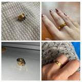 Stainless Steel Cross Band Ring - 3 colours - 2 Designs