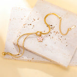 Stainless Steel Flower Knot Double Snake Chain Bracelet - 10 Options
