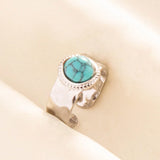 Stainless Steel Turquoise Colour Open Ring - 56 Options
