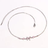 Fashion Cubic Zirconia Bow Love Heart Necklace - 3 Colours