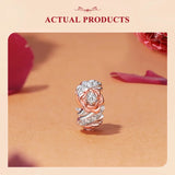 925 Sterling Silver Rose Gold Accent Twisted Rose Bead Charm