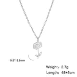 Stainless Steel Birth Flower Necklace - 2 Colours - 12 Options
