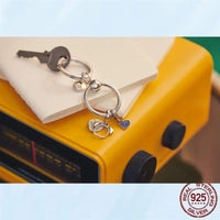 925 Sterling Silver O Pendant Keyring - 4 Options