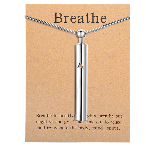 Stainless Steel  Breathing Anxiety Necklace- 2 Options - 5 Colours
