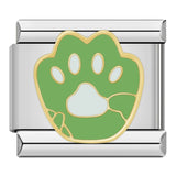 Stainless Steel Paw Print Italian Charm - 6 Options