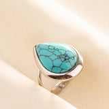 Stainless Steel Turquoise Colour Open Ring - 56 Options