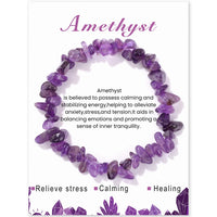 Irregular Chip Stone Bracelet With Card - 21 Options