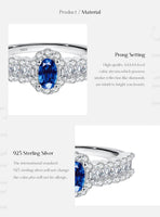 925 Sterling Silver Royal Blue Oval CZ Ring