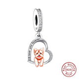 925 Silver Love You Forever Dog Hanging Charm - 33 Options