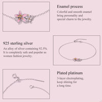 925 Sterling Silver Original Pink Cherry Blossom Bracelet