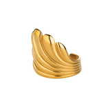Stainless Steel Sea Themed Gold Coloured Adjustable Ring - 30 Options