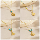 Stainless Steel Golden Turquoise Necklace - 4 Options